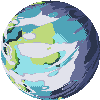  A pixel representation of what Gatalia might look like from orbit. Credit:  https://deep-fold.itch.io/pixel-planet-generator 