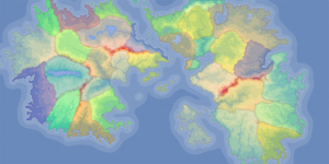  The regions of Gatalia. Map credit: Azgaar's fantasy map generator.